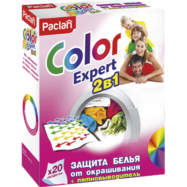 Где купить Салфетки для стирки Paclan Color Expert 2в1 20 шт Paclan 