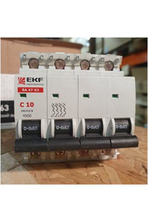 Автоматический выключатель EKF ВА 47-63 4P (C) 4,5kA 10 А