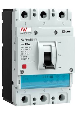 Автоматический выключатель EKF AV POWER-1/3 3P 50kA (ETU2.0) 160 А