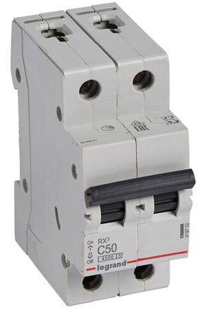 Автоматический выключатель Legrand RX3 2P 50А (C) 4,5kA
