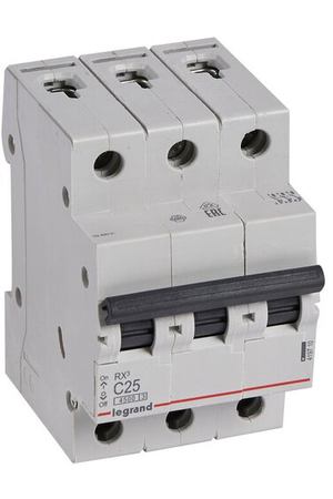 Автоматический выключатель Legrand RX3 3P 25А (C) 4,5kA