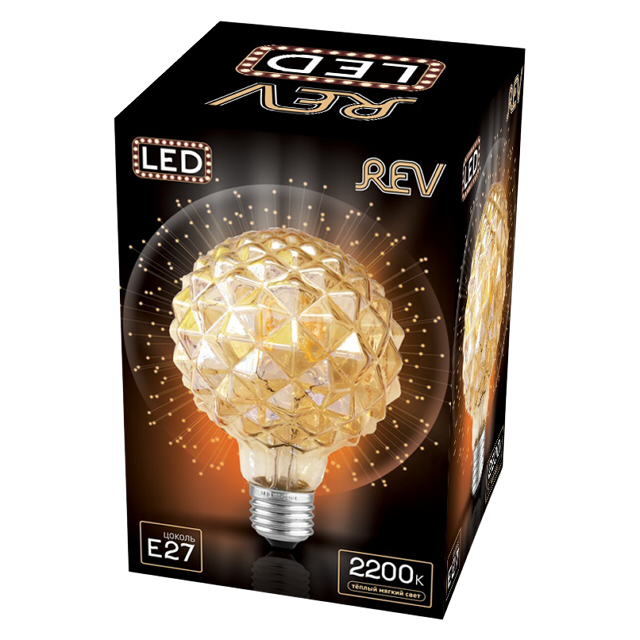 Где купить лампа филаментная REV 5Вт E27 450лм 2700K 220В шар G95 Rev 
