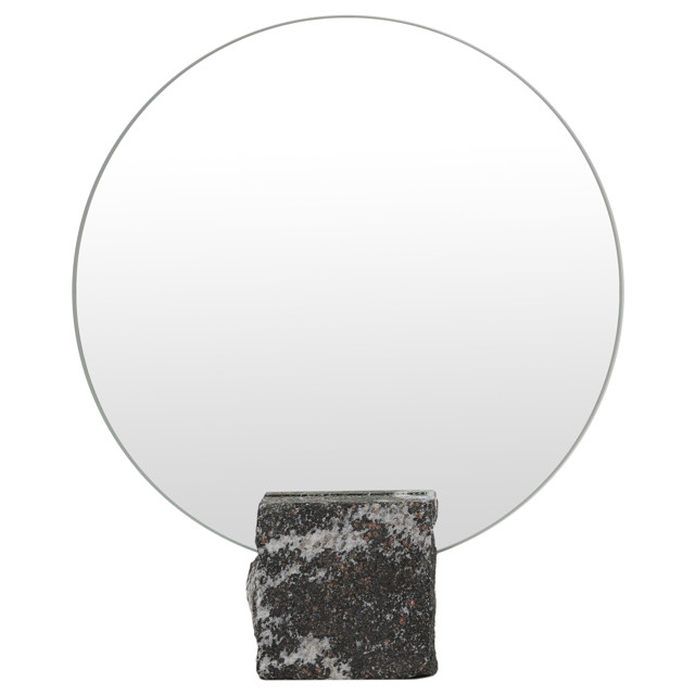 Где купить зеркало настольное VULCANO c камнем D-250мм Без бренда 