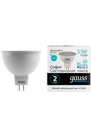 лампа GAUSS Elementary 3.5Вт GU5.3 LED 300Лм 4100K MR16 спот
