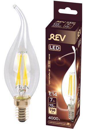 лампа филаментная REV 7Вт E14 FC37 4000K свеча на ветру