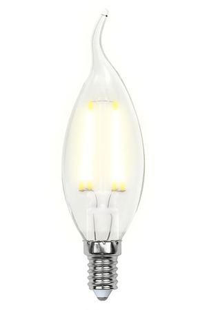 лампа филаментная UNIEL E14 7,5Вт 3000К свеча на ветру