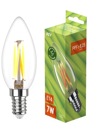 лампа светодиодная филаментная для роста растений REV 7 Вт E14 C37 свеча