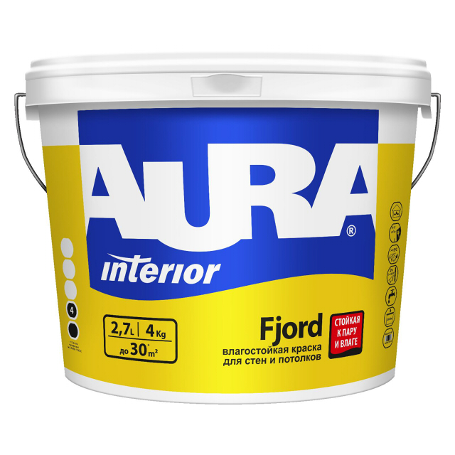 Где купить краска AURA FJORD для стен и потолков влагостойкая 2,7л, арт.4607003914622 Aura 