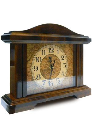 часы настольные ГАММА 1.6 315x230мм темно-коричневый береза