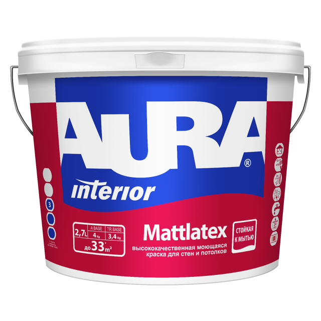 Где купить краска в/д AURA Mattlatex моющаяся 2,7л белая, арт.4607003919924 Aura 