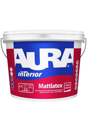 краска в/д AURA Mattlatex моющаяся 2,7л белая, арт.4607003919924