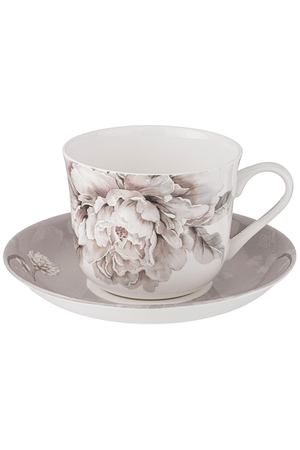 чашка с блюдцем LEFARD White flower 500мл фарфор серая