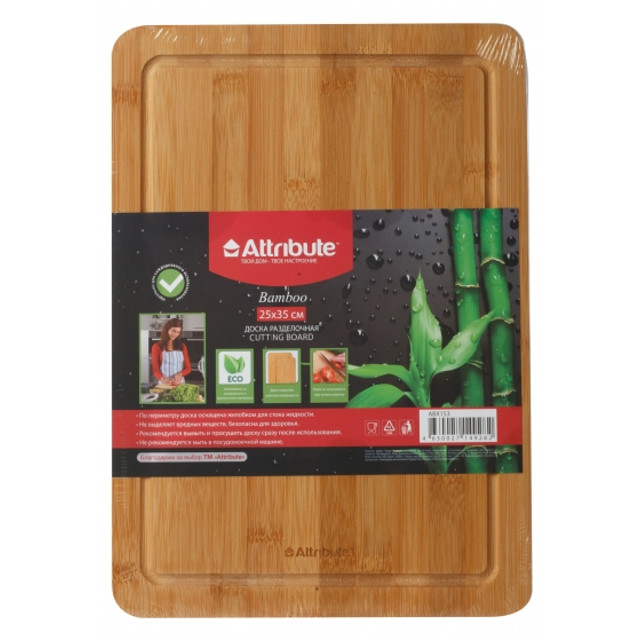 Где купить доска разделочная ATTRIBUTE Bamboo 25х35см прямоугольная бамбук Attribute 