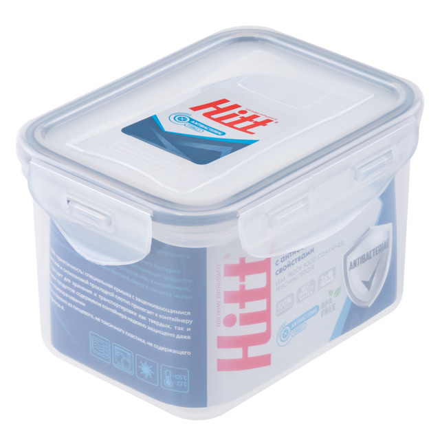 Где купить контейнер для продуктов HITT 0,47л 13,5х9х7см прямоугольный 4 замка пластик, силикон Hitt 