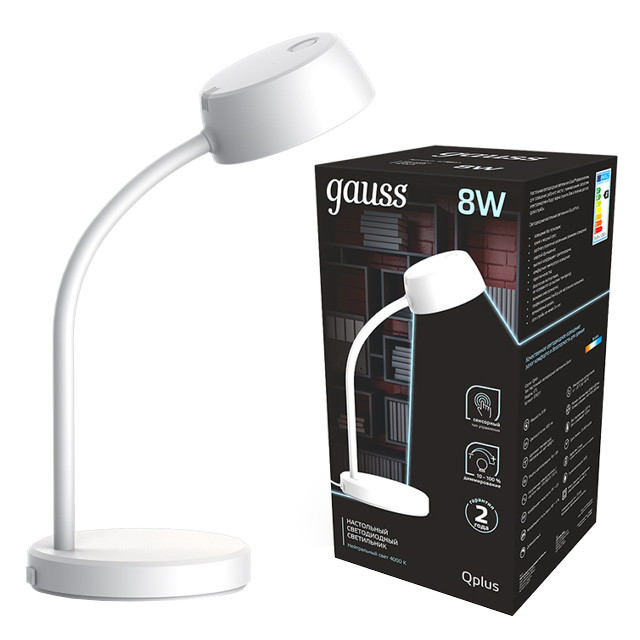 Где купить лампа настольная GAUSS Qplus LED 8Вт 600Лм 4000К 170-265В диммируемый белый Gauss 