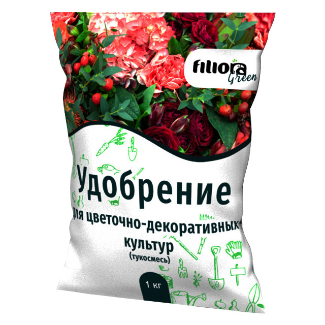 Где купить удобрение для цветочно-декоративных Filiora Green 1кг тукосмесь Без бренда 