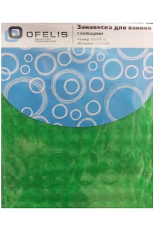 занавеска для ванной OFELIS 180х180 см, PEVA 3D зеленая