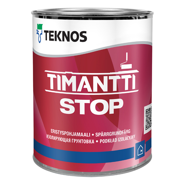 Где купить краска-грунт в/д TEKNOS Timantti Stop для стен и потолков изолирующая 0,9л белая, арт.ЭК000130571 Teknos 