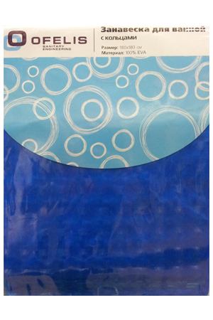 занавеска для ванной OFELIS 180х180 см, PEVA, 3D синяя