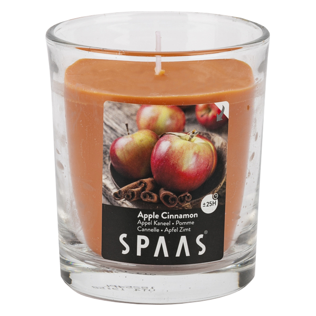Где купить свеча в стакане SPAAS Яблоко с корицей 7х8,3см 25ч/г ароматизированная Spaas 