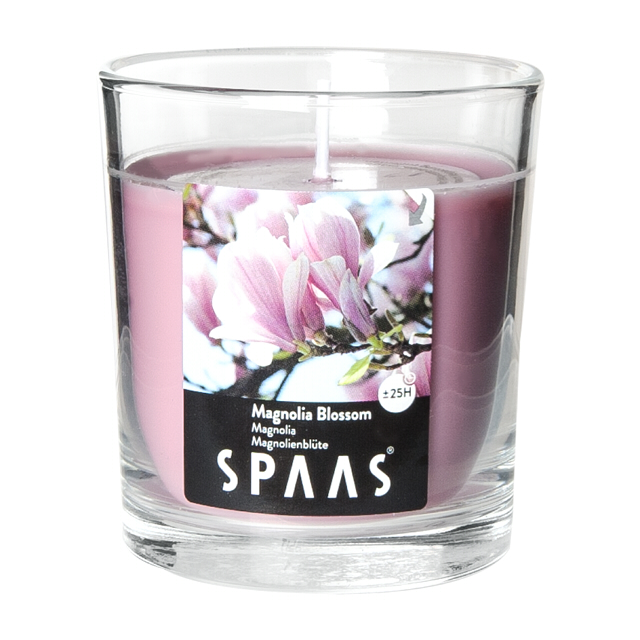 Где купить свеча в стакане SPAAS Цветущая магнолия 7х8,3см 25ч/г ароматизированная Spaas 