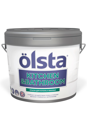 Краска для кухонь и ванных акриловая Olsta kitchen&bathroom a2.7л