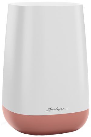Кашпо с автополивом Lechuza-ваза yula 14х14х21 см бело-розовое