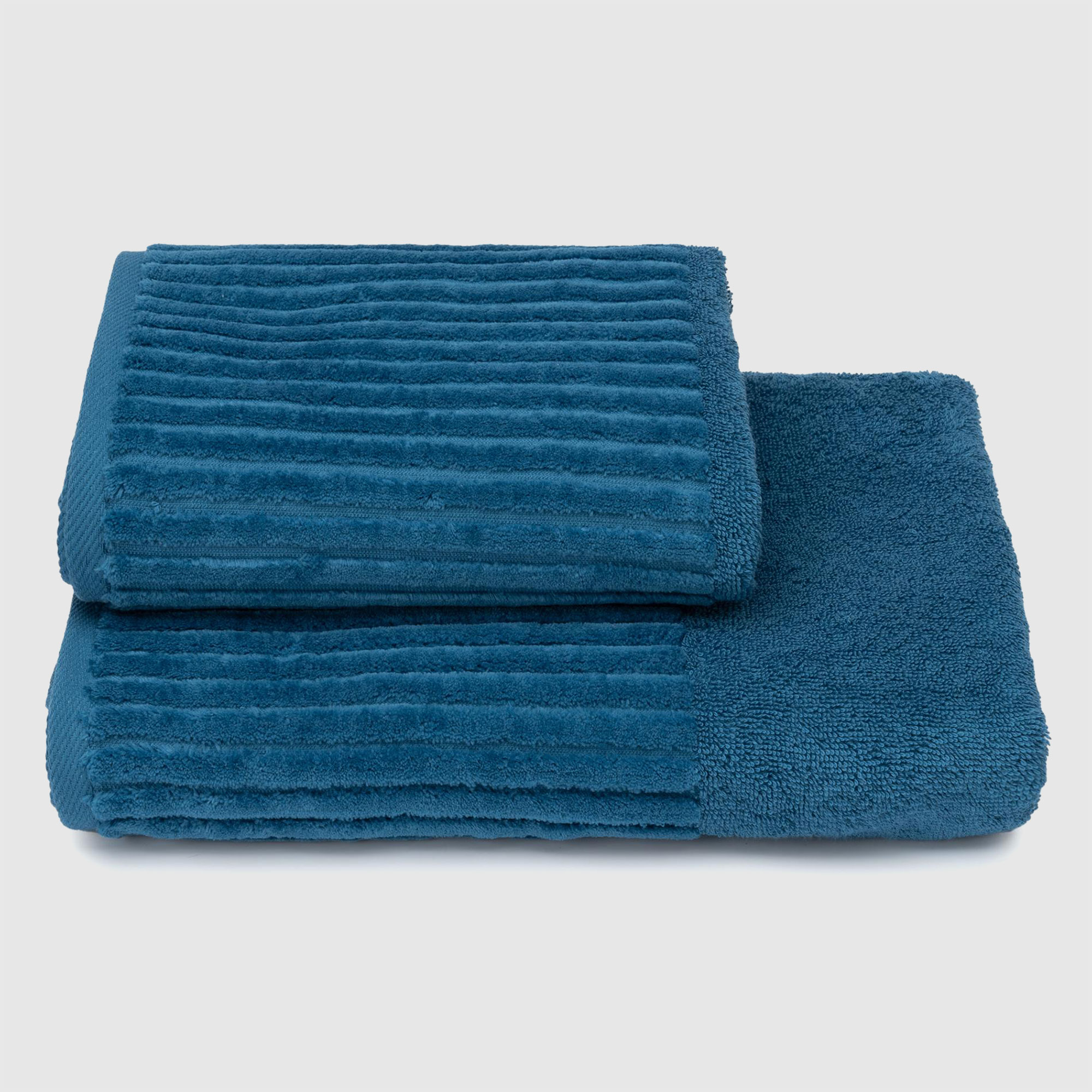Где купить Махровое полотенце Cleanelly Basic Cascata синее 50х90 см Cleanelly 