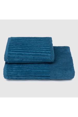 Махровое полотенце Cleanelly Basic Cascata синее 50х90 см