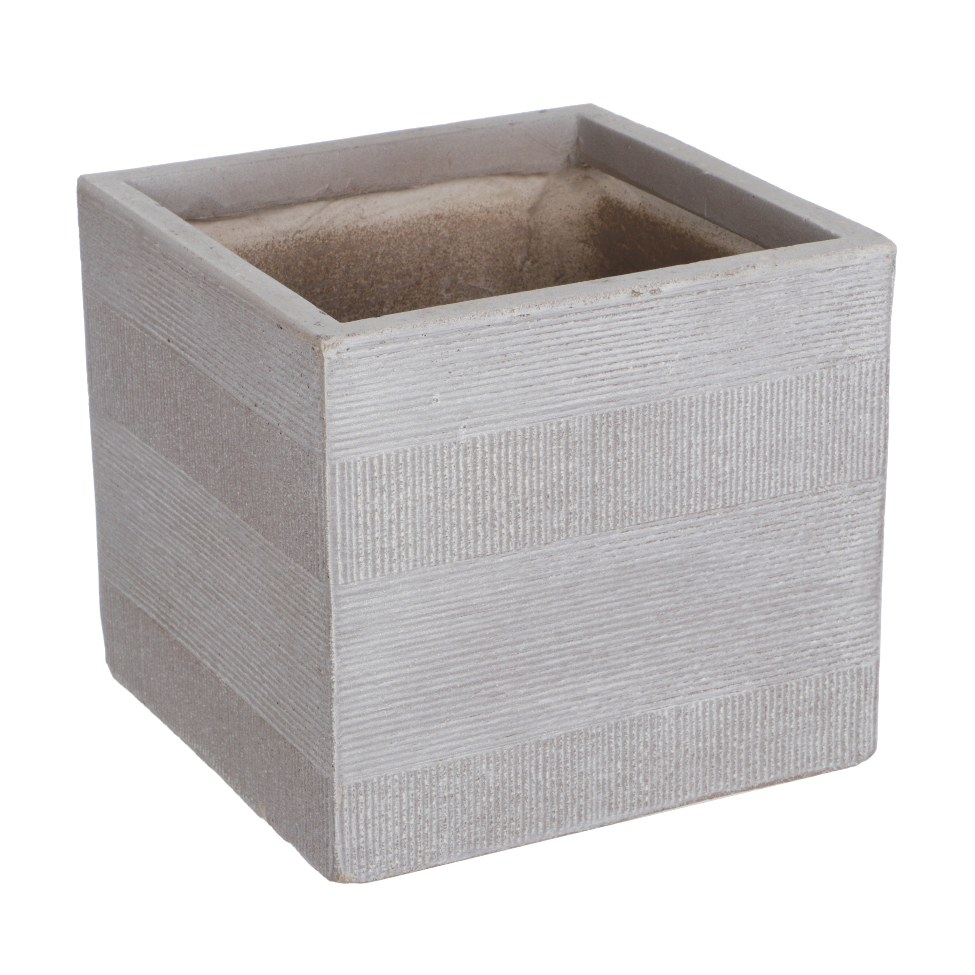Где купить Горшок цветочный L&t pottery куб серый 30x30х27 см Без бренда 