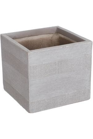 Горшок цветочный L&t pottery куб серый 30x30х27 см