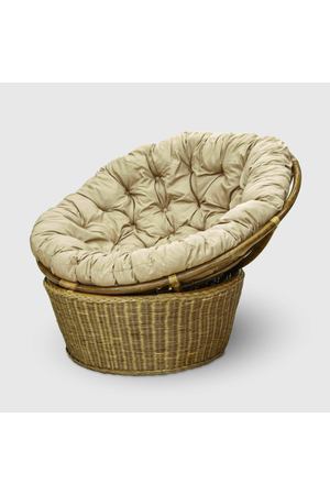 Кресло-папасан Rattan grand wicker brown с подушками