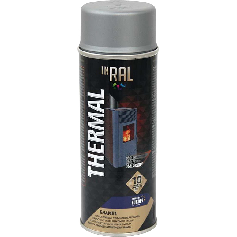 Где купить Эмаль аэрозольная INRAL Thermal жаростойкая Алюминиевая RAL9006 400 мл 26-7-4-002 Inral 