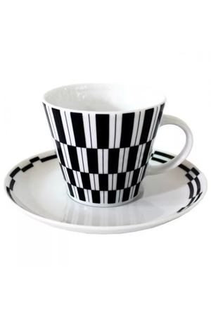 Чашка с блюдцем Thun 1794 Tom черно-белые полосы 200 мл