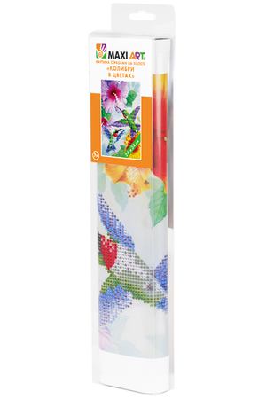 Картина стразами на холсте Maxi Art Колибри в цветах 24х34 см