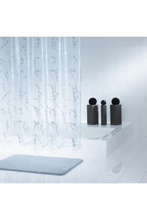 Штора для ванных комнат Dots серый/серебряный 180*200 Ridder