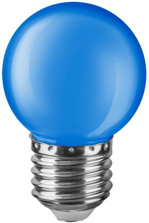 Лампа светодиодная Navigator шарик цветной 1Вт цоколь E27 (синяя)