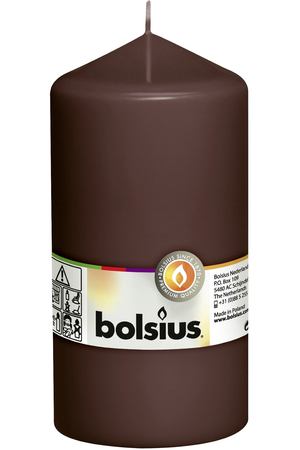 Свеча-столбик Bolsius 15x8 см коричневая