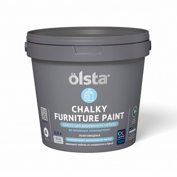Где купить Краска Olsta Chalky Furniture Paint Под колеровку Полуглянцевая база С 0,9 л Olsta 