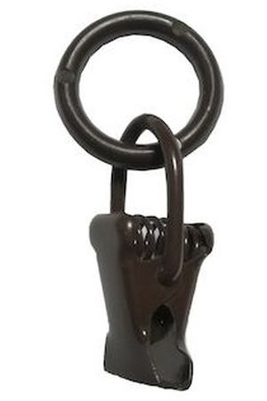 Кольца с зажимом Арт-декор коричневый диаметр 20, 10 шт.