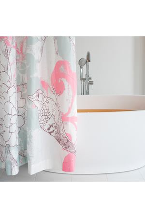 Штора для ванной AG concept Birds розовая 180х180 см