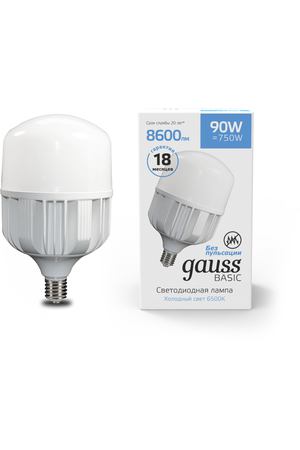 Лампа Gauss Basic T160 90W 6500K E40