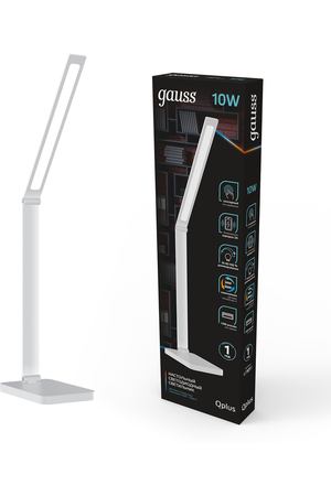 Светильник настольный Gauss Qplus GTL501 10W 600lm 3000-6000K 170-265V белый диммируемый Qi USB LED