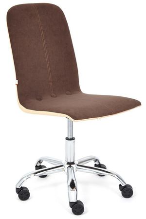 Кресло ТС 47х41х103 см флок, кожзам коричневый/бежевый