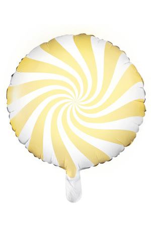 Шар воздушный Party Deco из фольги леденец желтый 45см