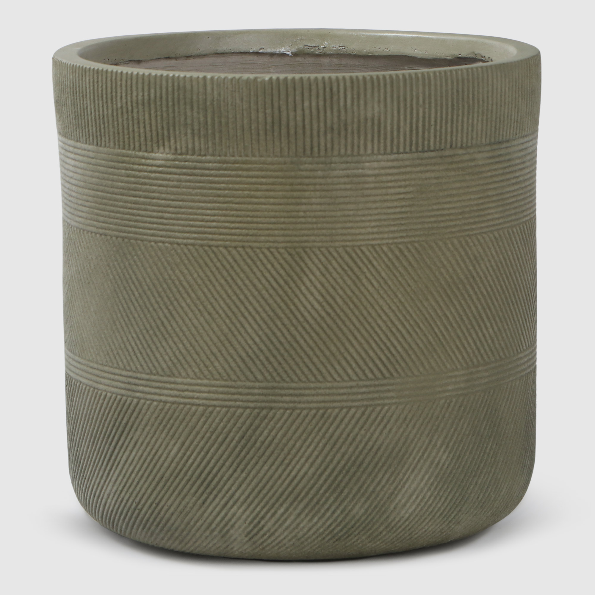 Где купить Горшок для цветов L&T Pottery цилиндр антик светло-зеленый D24 Без бренда 