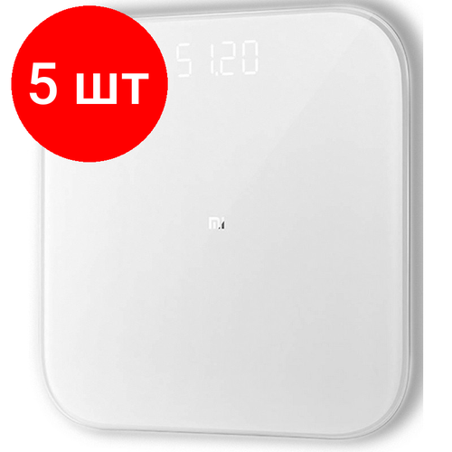 Где купить Комплект 5 штук, Весы умные Xiaomi Mi Smart Scale 2 (Белый) Xiaomi 