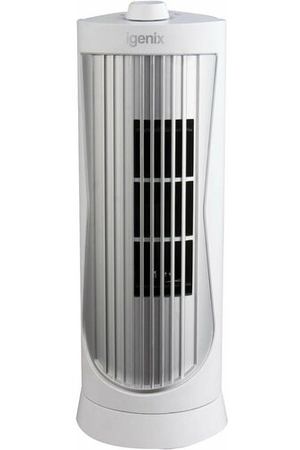 Вертикальный мини вентилятор Igenix DF0020 Mini Tower, 12 дюймов, 2 скорости, тихая работа, удобная ручка для переноски, для домашнего или офисного использования, белый