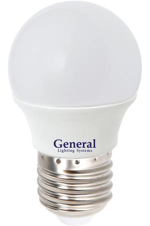 Лампа светодиодная шар матовая General GLDEN-G45F-8-230-E27-6500