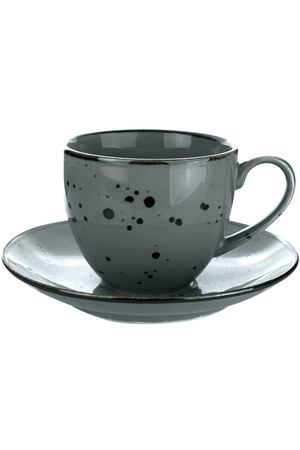 Чашка с блюдцем Porcelana Bogucice Alumina Graphite 0,3 л 16 см